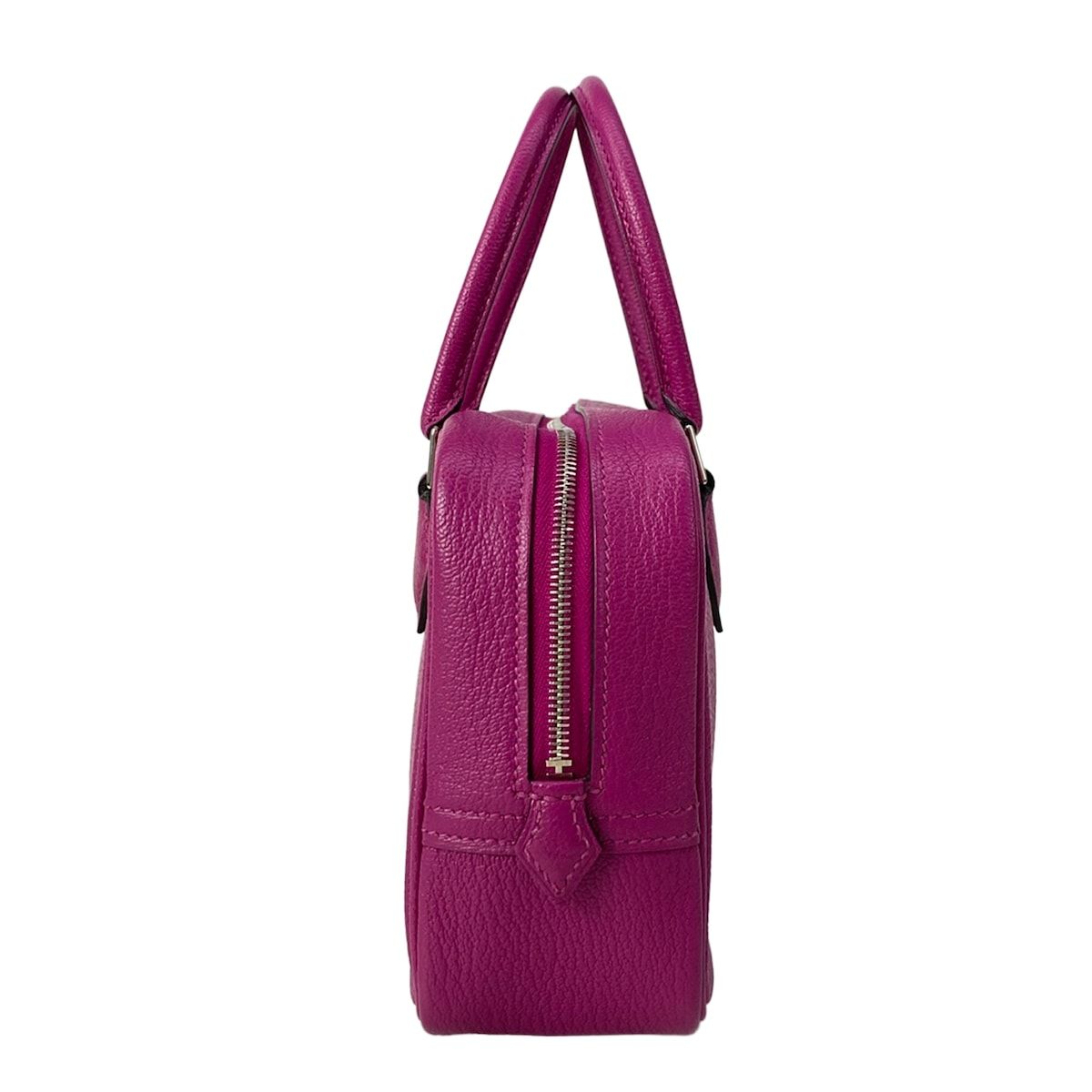 Hermes Handbag Plume Rose Purple Silver — view 4