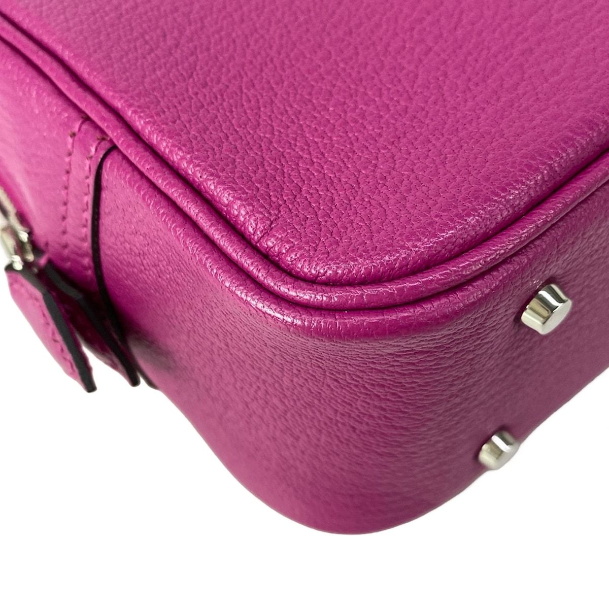 Hermes Handbag Plume Rose Purple Silver — view 6