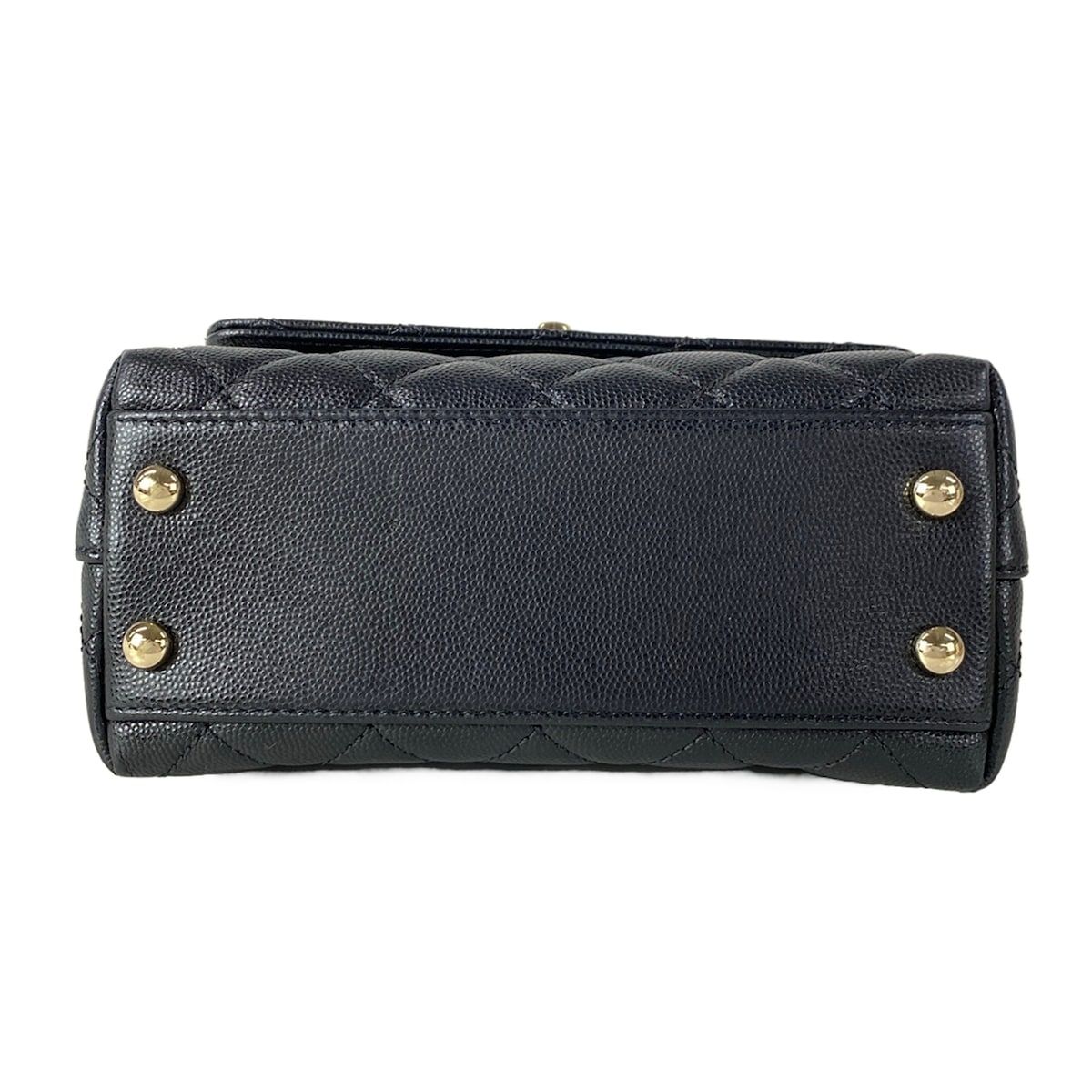 Chanel Handbag Small Top Handle Flap Bag Quilted Coco XS Black — view 5