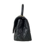 Chanel Handbag Small Top Handle Flap Bag Quilted Coco XS Black — view 4