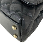 Chanel Handbag Small Top Handle Flap Bag Quilted Coco XS Black — view 7