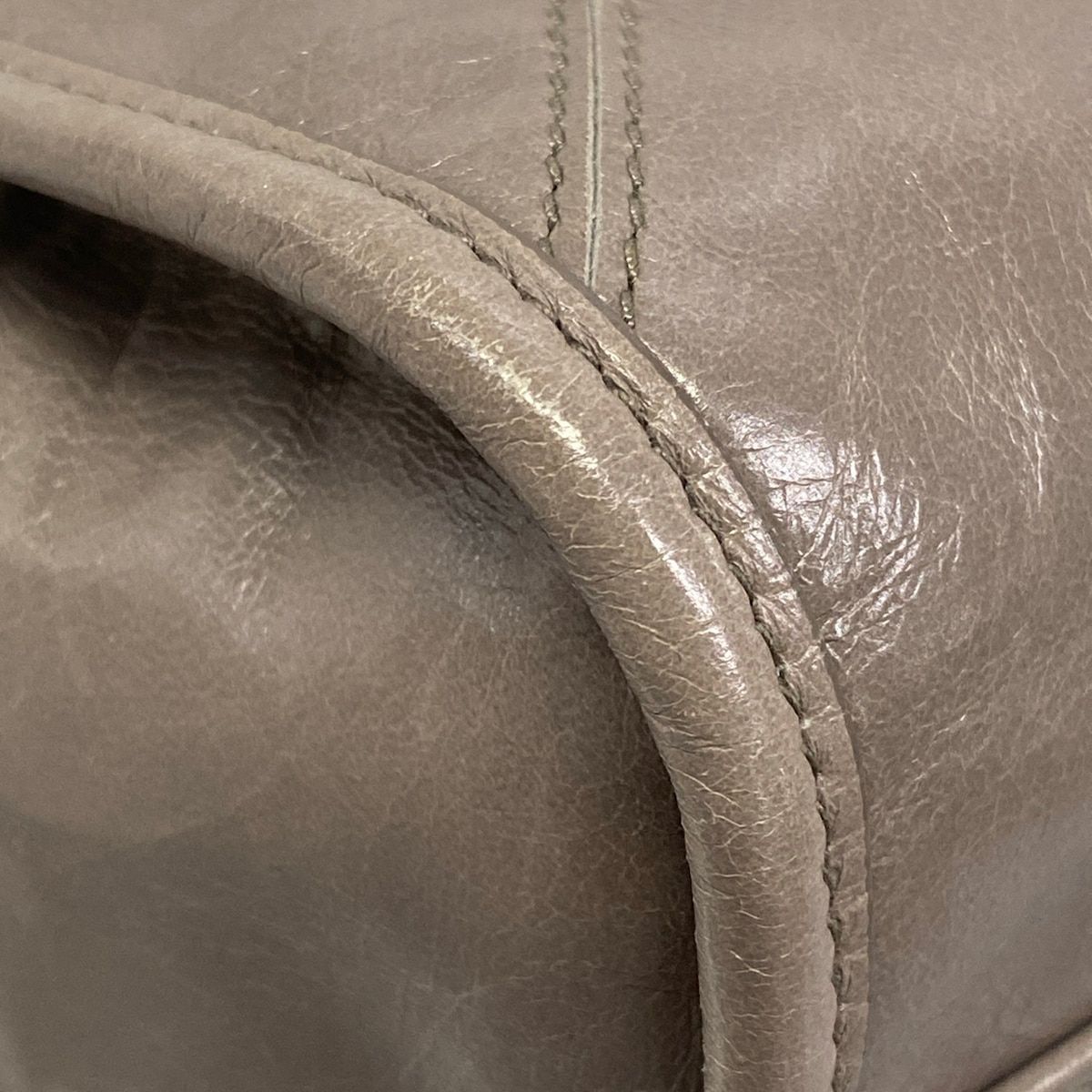 Prada Handbag Bonnie Medium Leather Pewter Gray Vintage Style — view 7