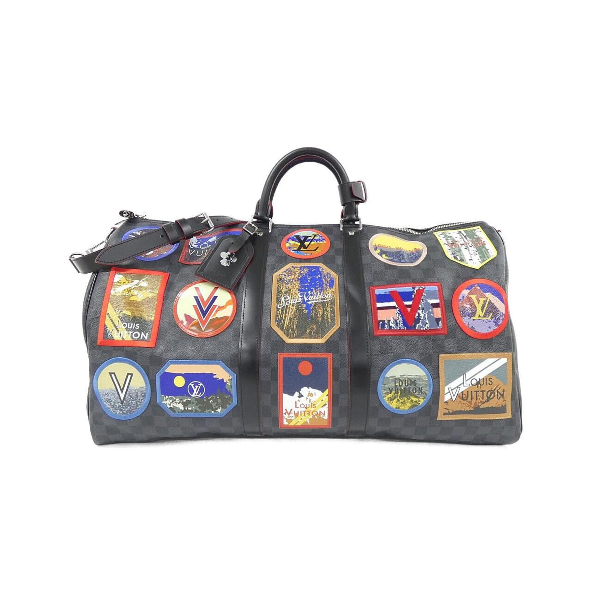 Louis Vuitton Damier Graphite Alps Keepall Bandouliere Boston Bag