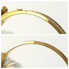 Hermes Vintage Kelly Bangle Croco Gold Plated Leather Bracelet — view 5