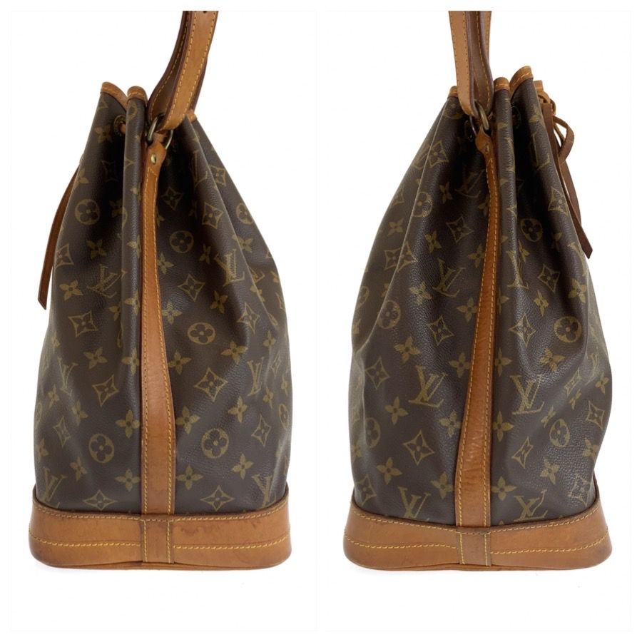 Louis Vuitton Monogram Noe Brown Gold Leather Drawstring Shoulder Bag — view 8