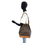 Louis Vuitton Monogram Noe Brown Gold Leather Drawstring Shoulder Bag — view 7
