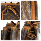 Louis Vuitton Monogram Noe Brown Gold Leather Drawstring Shoulder Bag — view 6