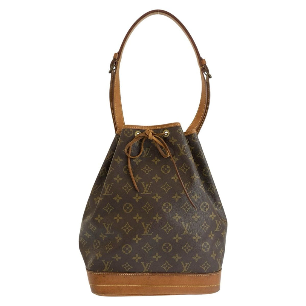 Louis Vuitton Monogram Noe Brown Gold Leather Drawstring Shoulder Bag