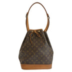 Louis Vuitton Monogram Noe Brown Gold Leather Drawstring Shoulder Bag