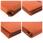 Hermes Bearn Soufflet Orange Silver Veau Epsom Wallet — view 3