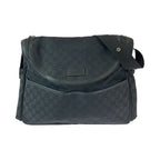 Gucci Black Silver GG Canvas Shoulder Bag