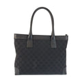 Gucci Black Silver GG Canvas Leather Tote Bag