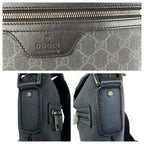 Gucci Black Gunmetal GG Supreme Canvas Leather Shoulder Bag — view 5