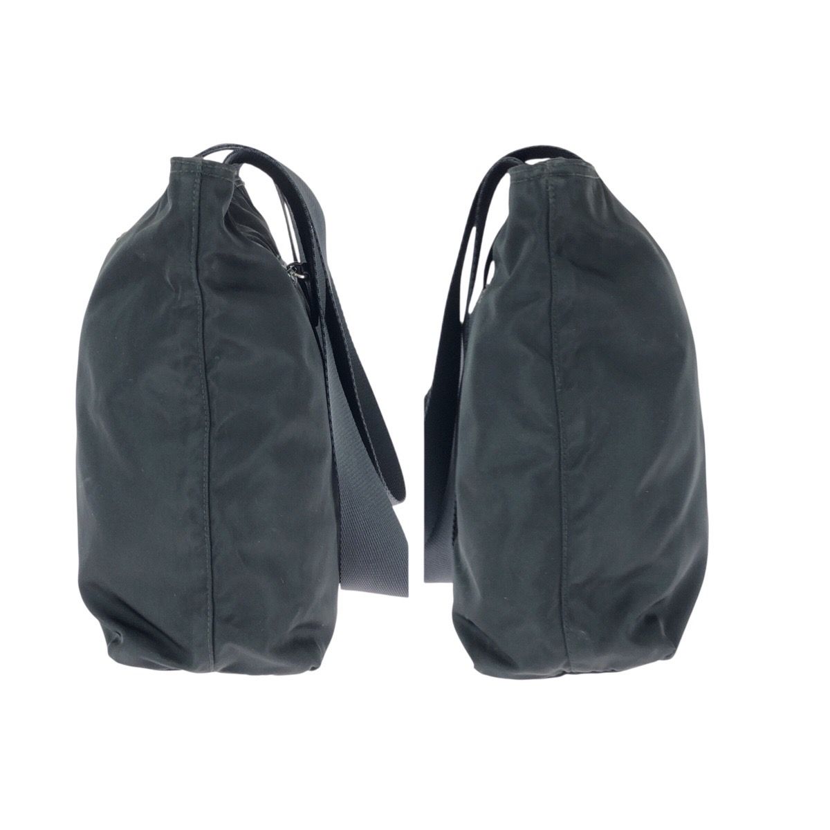 Prada Tessuto Black Silver Nylon Shoulder Bag — view 8