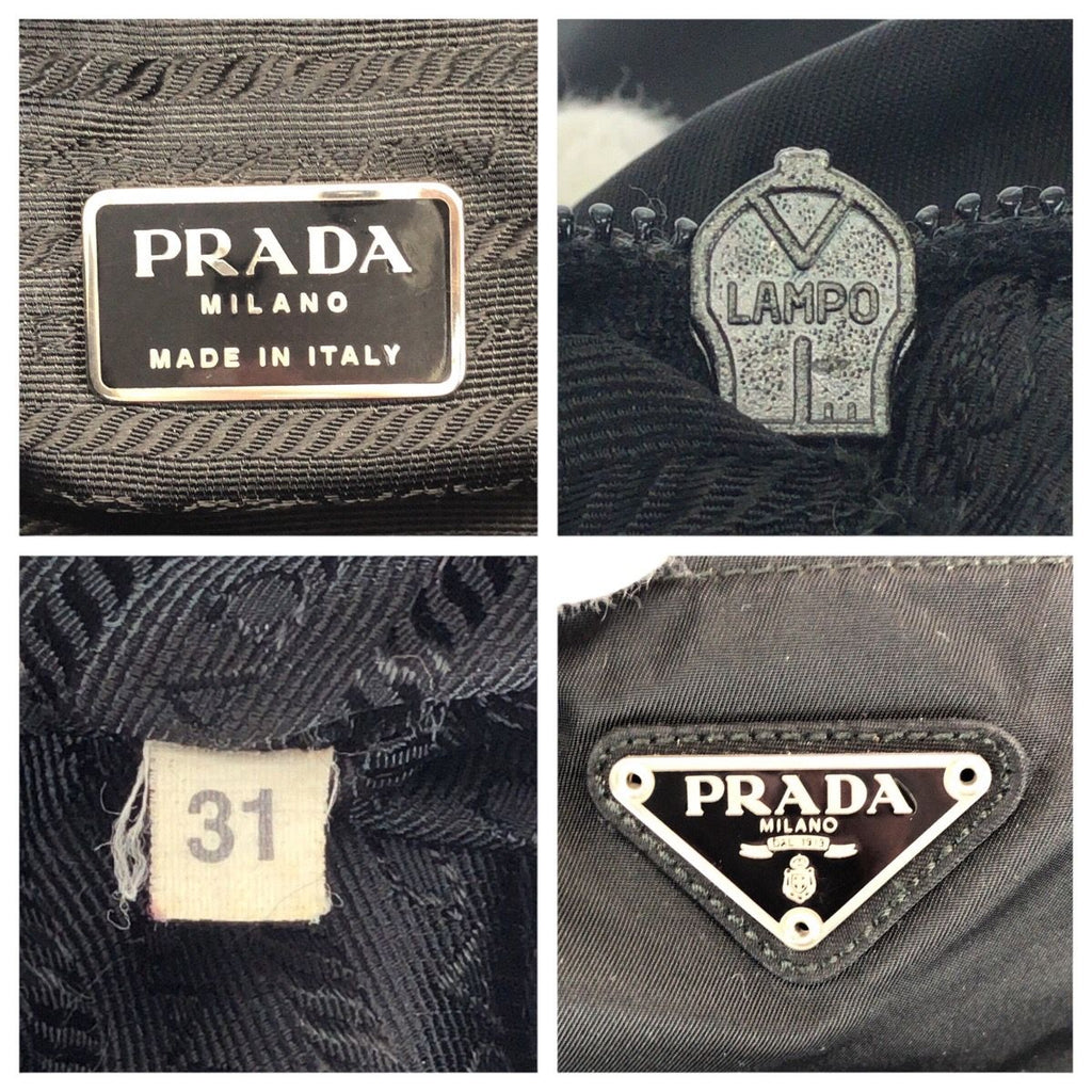 Prada Tessuto Black Silver Nylon Shoulder Bag — view 4