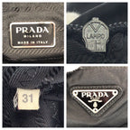 Prada Tessuto Black Silver Nylon Shoulder Bag — view 4