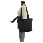 Prada Tessuto Black Silver Nylon Shoulder Bag — view 7