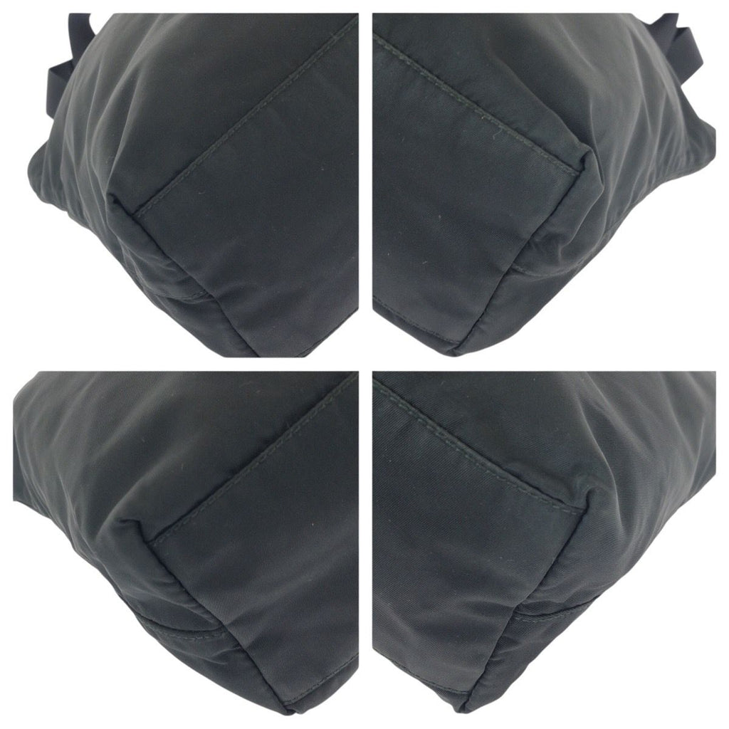 Prada Tessuto Black Silver Nylon Shoulder Bag — view 3