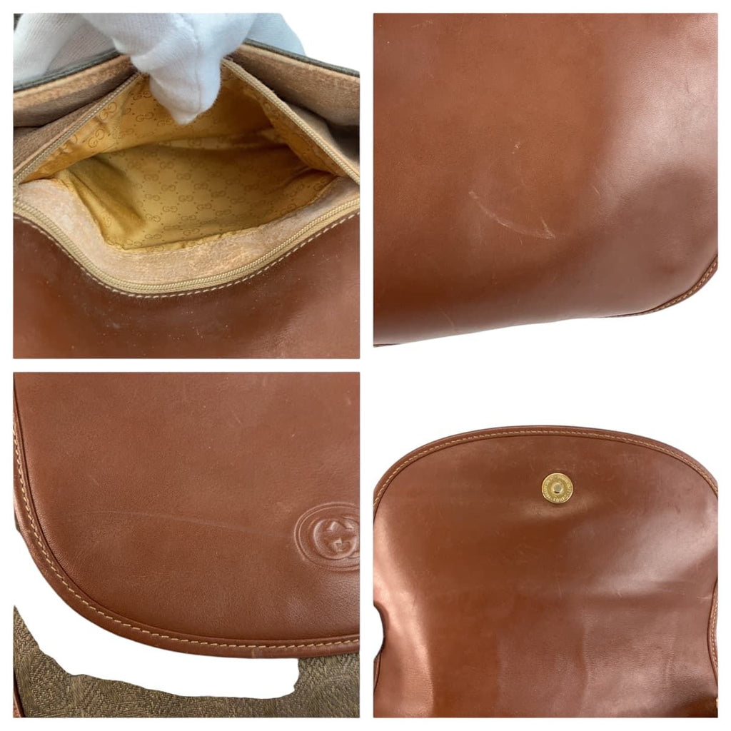 Gucci Vintage Brown Gold Shoulder Bag Pochette — view 6
