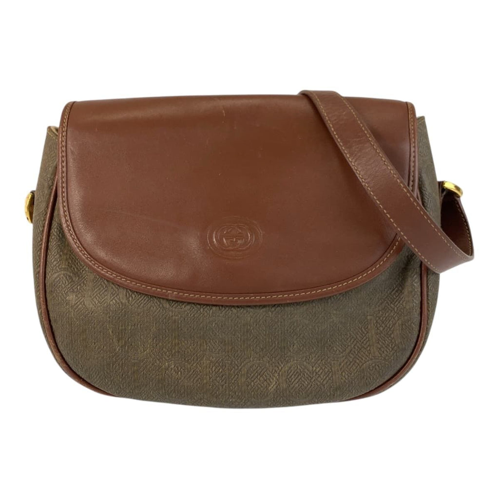 Gucci Vintage Brown Gold Shoulder Bag Pochette