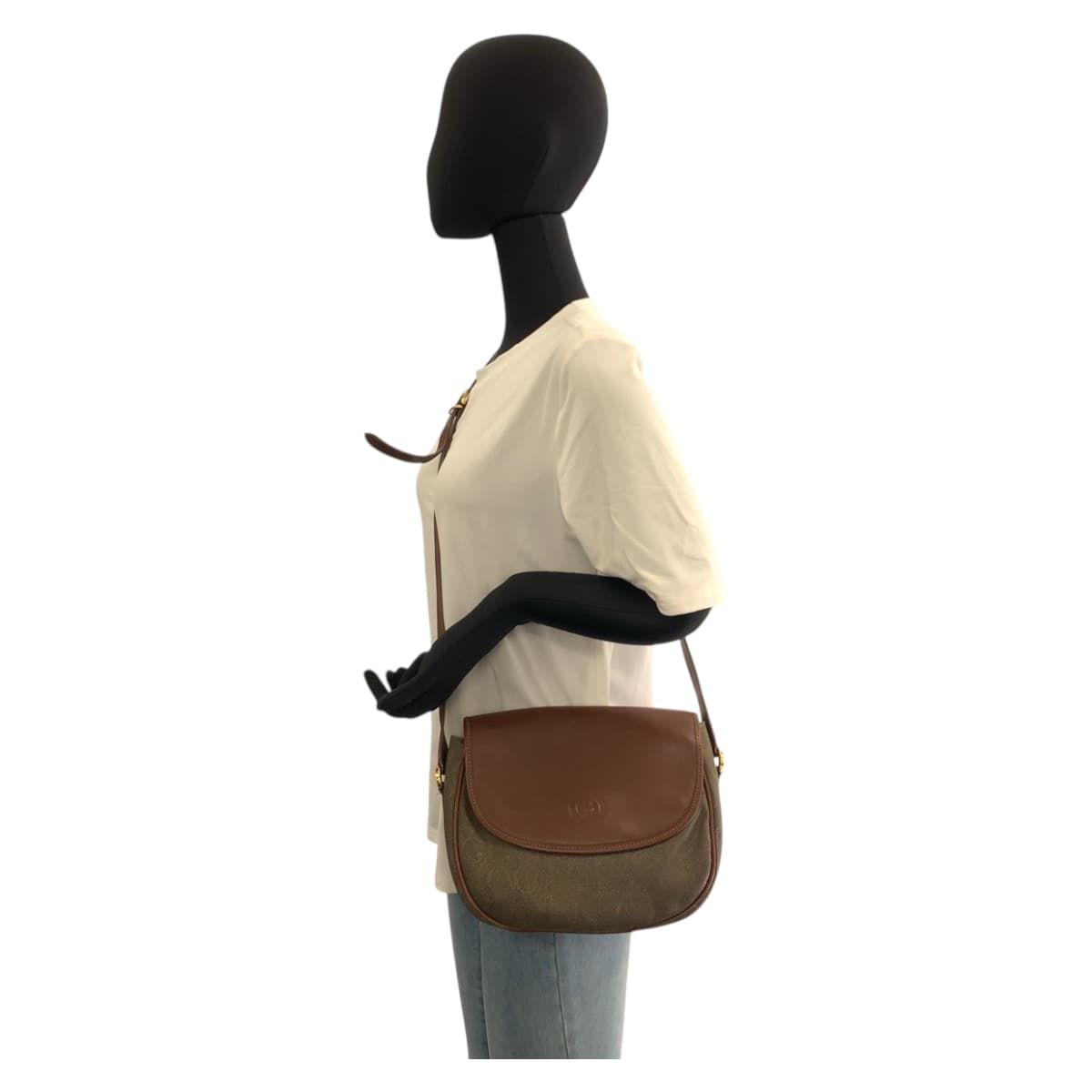 Gucci Vintage Brown Gold Shoulder Bag Pochette — view 7