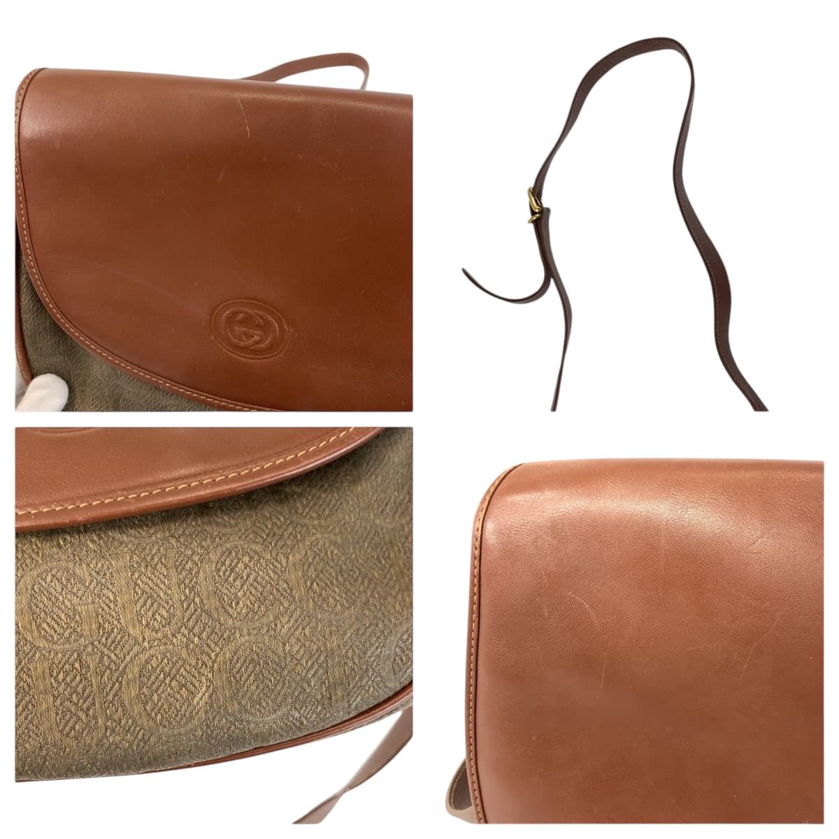 Gucci Vintage Brown Gold Shoulder Bag Pochette — view 5