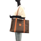Celine Macadam Brown Gold Leather Tote Shoulder Bag — view 7