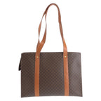 Celine Macadam Brown Gold Leather Tote Shoulder Bag — view 2