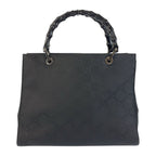 Gucci Bamboo GG Pattern Black Nylon Tote Bag — view 2