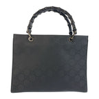 Gucci Bamboo GG Pattern Black Nylon Tote Bag