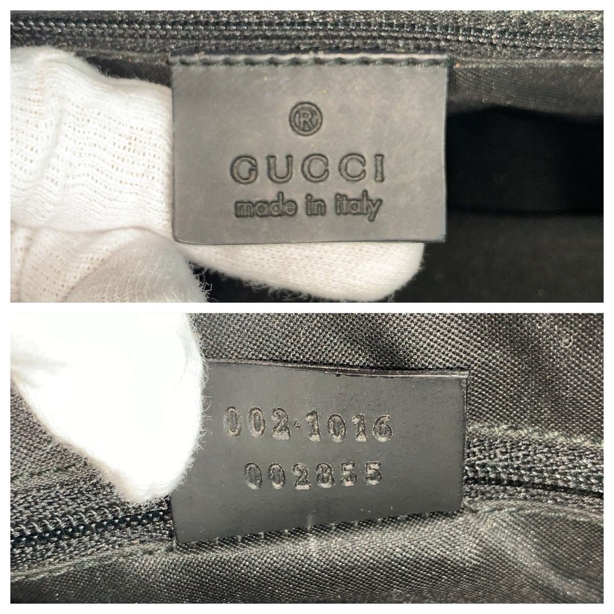 Gucci Bamboo GG Pattern Black Nylon Tote Bag — view 3