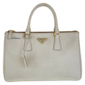 Prada Saffiano Galleria White Gold Leather Tote Bag