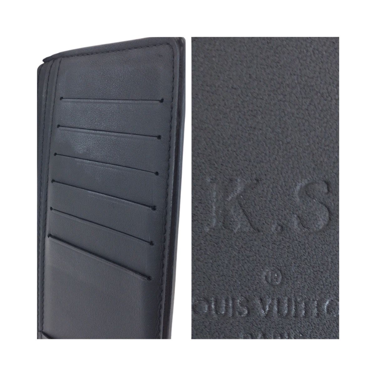 Louis Vuitton Damier Infini Portefeuille Brazza Black Gunmetal Leather Wallet — view 6