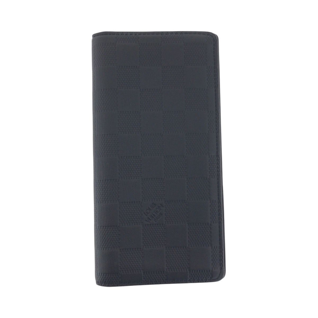 Louis Vuitton Damier Infini Portefeuille Brazza Black Gunmetal Leather Wallet