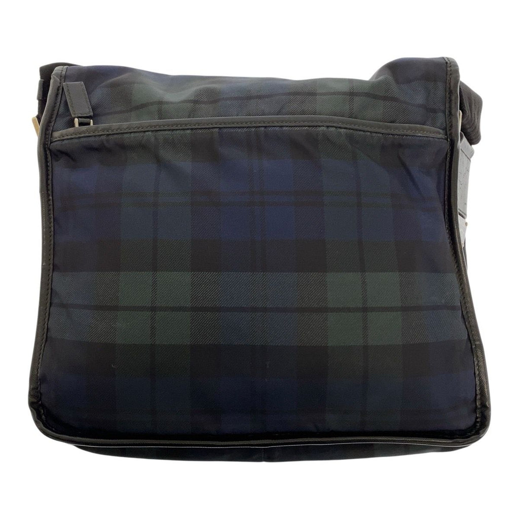 Prada Tessuto Check Pattern Green Blue Black Silver Nylon Shoulder Bag — view 2