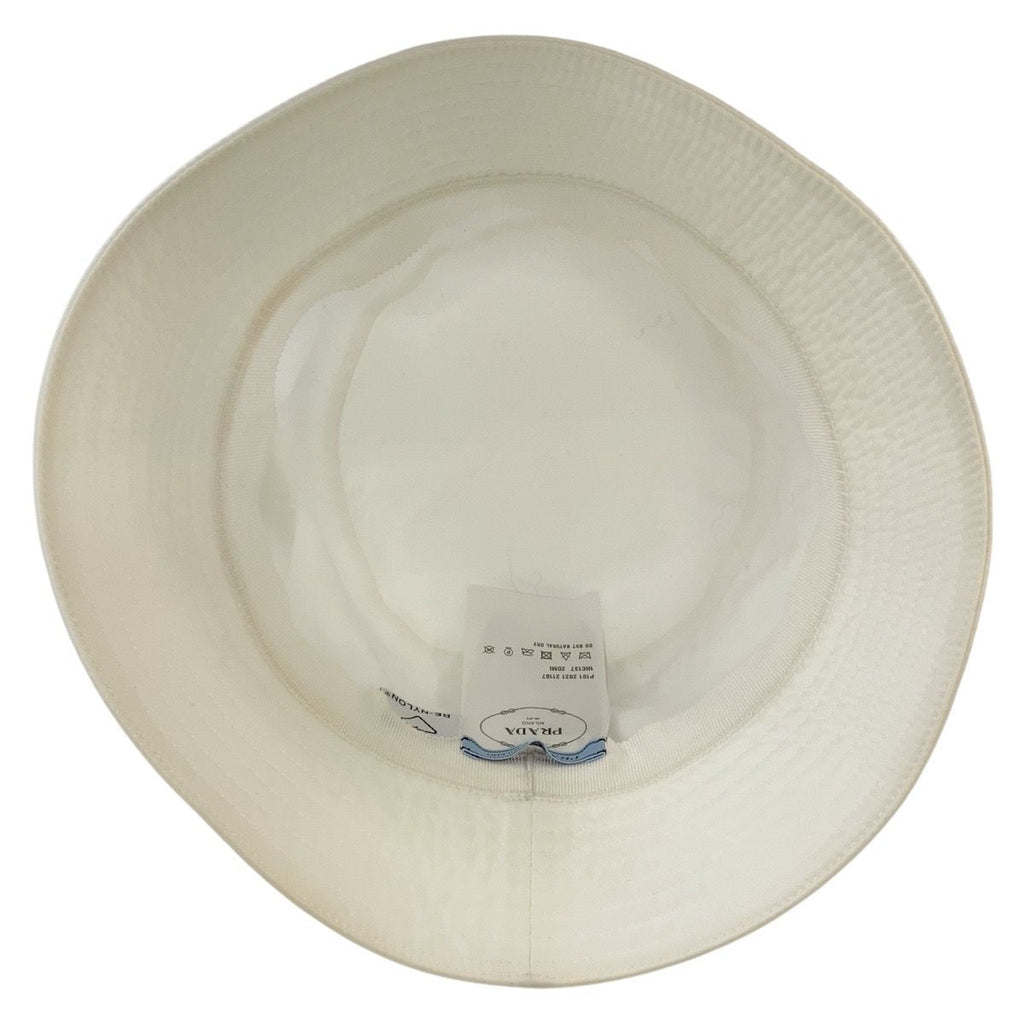 Prada Tessuto White Silver Nylon Bucket Hat — view 3