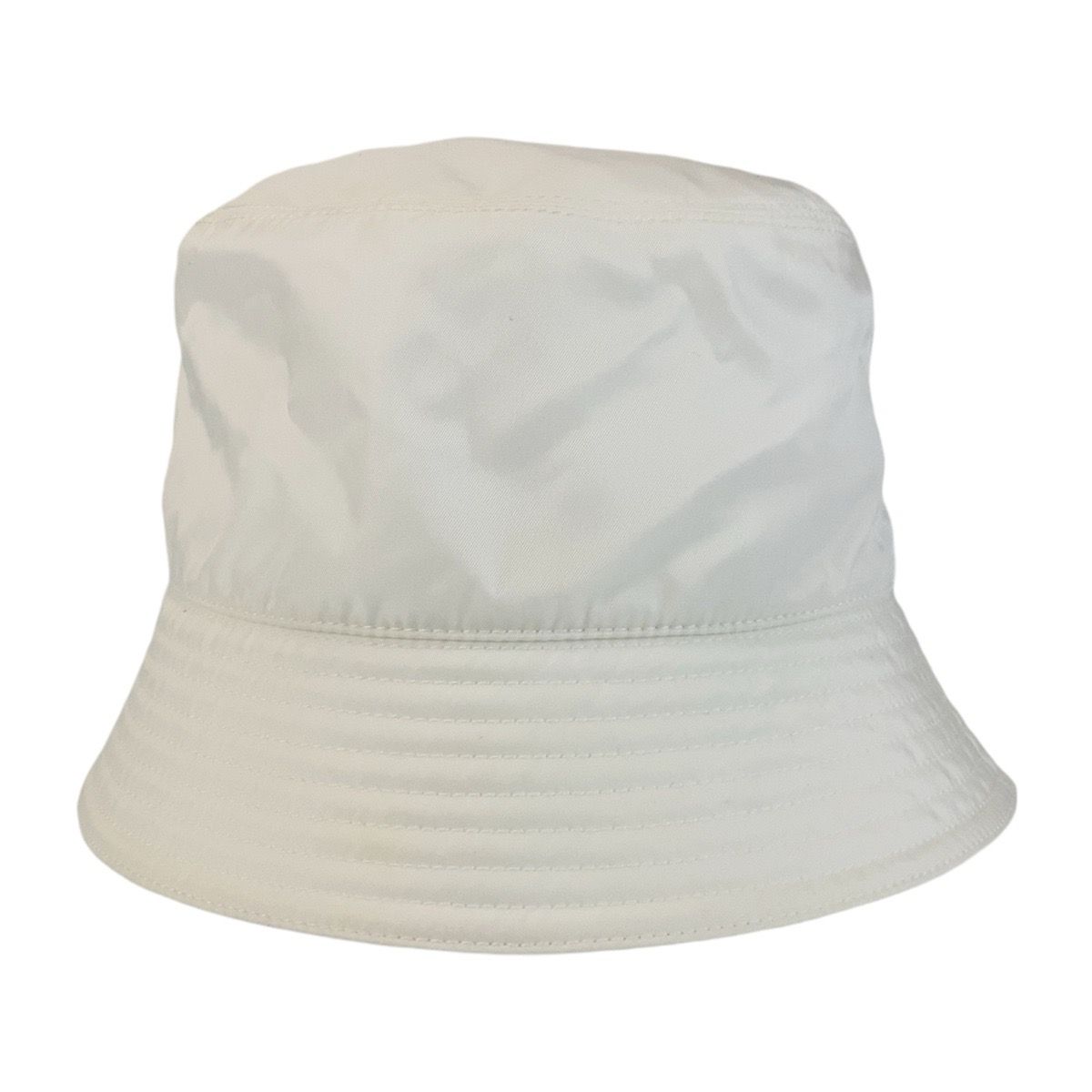 Prada Tessuto White Silver Nylon Bucket Hat — view 2
