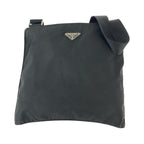 Prada Tessuto Black Silver Shoulder Bag