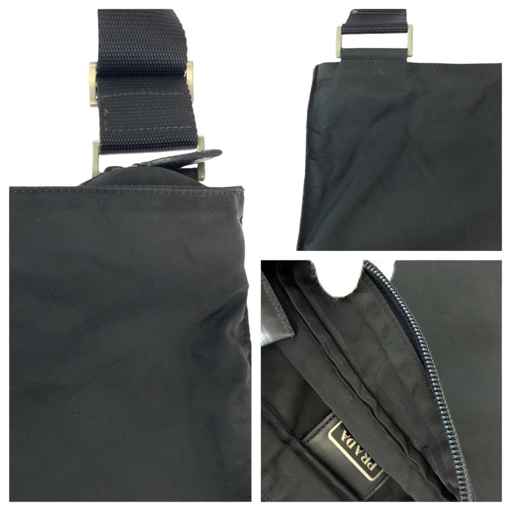 Prada Tessuto Black Silver Shoulder Bag — view 6