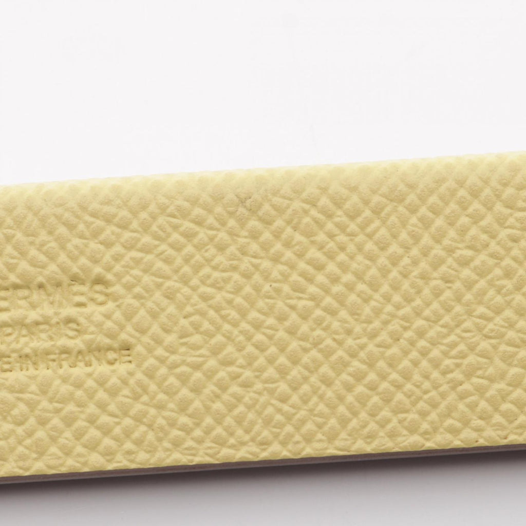 Hermes Silkit Bag Charm Jaune Bourgeon Blanc Epsom Leather — view 5