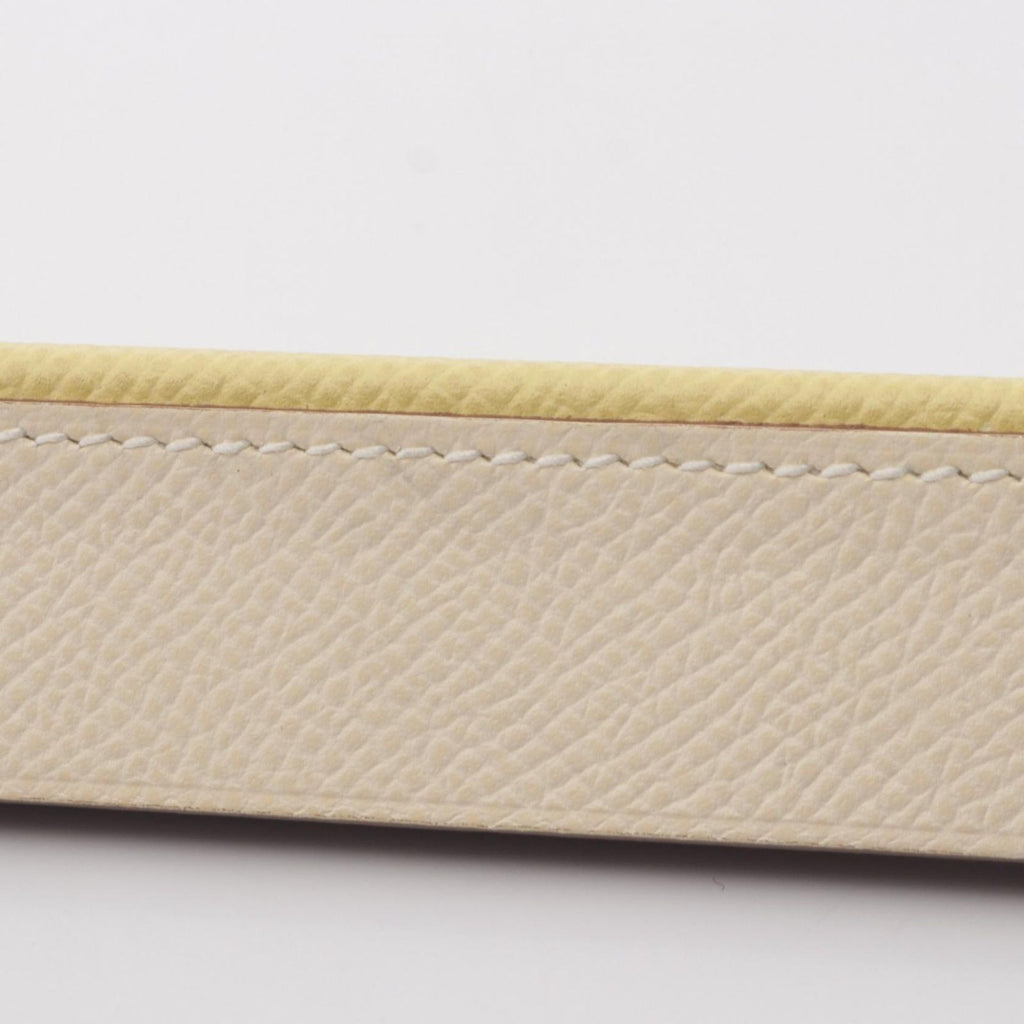 Hermes Silkit Bag Charm Jaune Bourgeon Blanc Epsom Leather — view 7