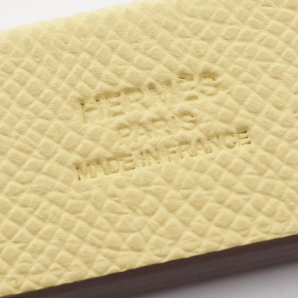 Hermes Silkit Bag Charm Jaune Bourgeon Blanc Epsom Leather — view 3