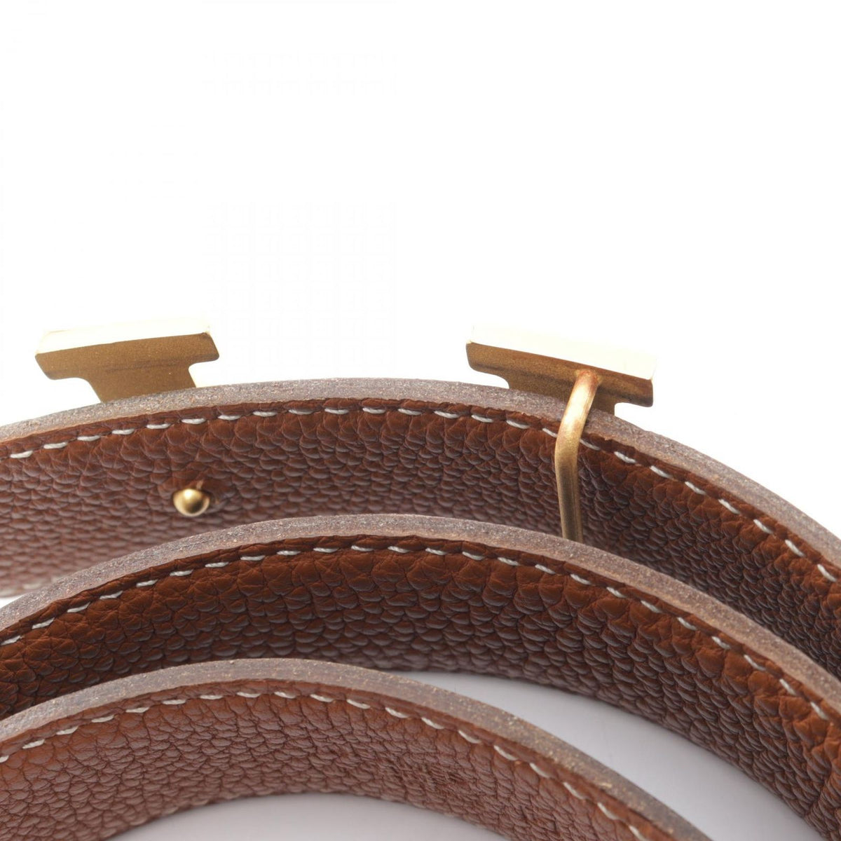 Hermes Belt Constance H Gold Reversible Black Calfskin — view 8