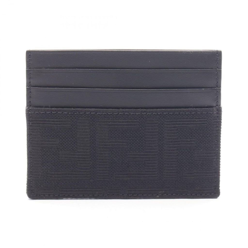 Fendi Card Case FF Jacquard Canvas Leather