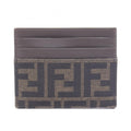 Fendi Card Case FF Jacquard Canvas Leather