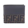 Fendi Bifold Wallet FF Jacquard Zucca Canvas Leather Card Case
