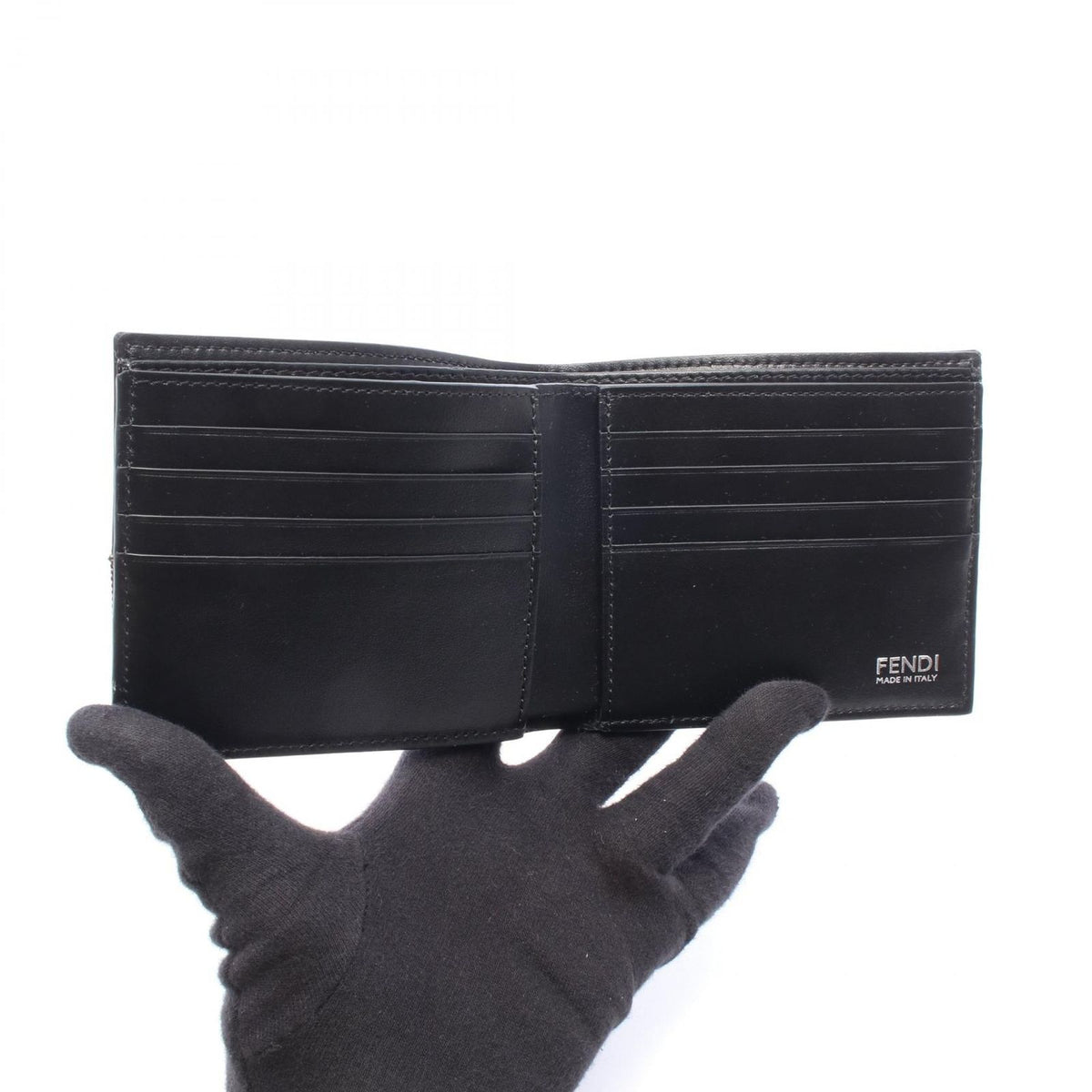 Fendi Bifold Wallet FF Jacquard Zucca Canvas Leather Card Case — view 3