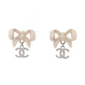 Chanel Earrings CC Logo Ribbon
