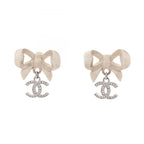 Chanel Earrings CC Logo Ribbon