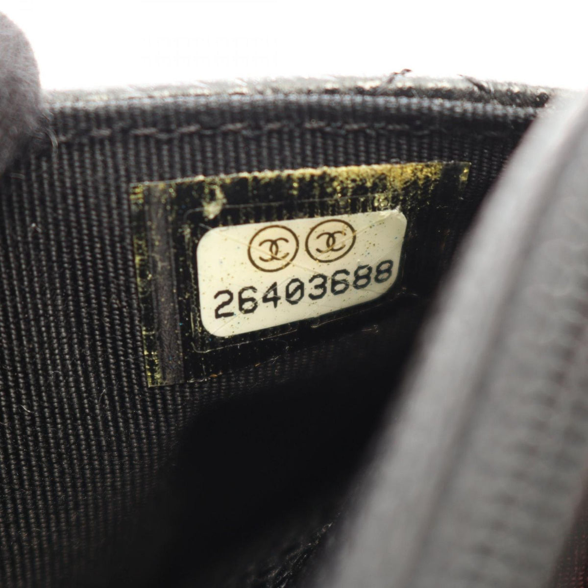 Chanel Shoulder Bag Quilted Black Caviar Leather Chain Wallet — view 5